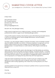 Marketing Cover Letter Example For Free Download