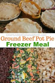 Freezer Meals Ground Beef Pot Pie One Hundred Dollars A Month Beef Pot Pies Freezer Meals Budget Freezer Meals