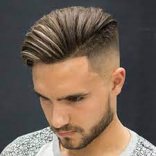 High Skin Fade Shape Up Angular Comb Over Combover Hairstyles Curly Hair Men Skin Fade Pompadour