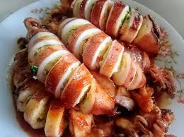 Masukkan bunga lawang, kayu manis, serai. Resepi Sotong Sumbat Telur Kuah Sambal Pedas Manis Resepi Bonda