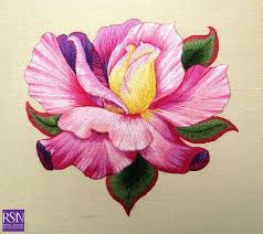 Thread Painting And Silk Shading Embroidery Techniques And Projects Silk Shading Worked By Noo B Embroidery Flowers Ribbon Embroidery Crewel Embroidery Tutorial