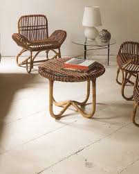 Accueil / fauteuil rotin vintage. Atelier Vime Ensemble En Rotin Italie 1960