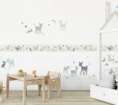 Lovely Label Bordure Selbstklebend Haschen Rehe Mint Grau Beige Wunderschone Selbstklebende Bord Kinder Zimmer Wandtattoo Schlafzimmer Schlafzimmer Madchen