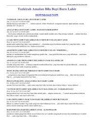 Bayi baru lahir wajib didaftarkan ke bpjs kesehatan paling lama 28 hari. Tazkirah Amalan Bila Bayi Baru Lahir Pdf