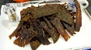 Mix together spices and liquid smoke to make a marinade. Jerky Wikipedia