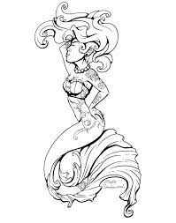Outline designs in their most basic form, are black and white, and focus on shape and are more like illustrations than colored tattoos. 39 Outline Mermaid Tattoos Ideas