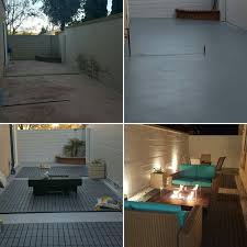 our boring back patio transformation a little paint furniture and a few runnen tiles from ikea backyard landscaping patio and garden ikea outdoor flooring