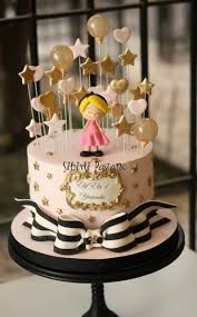 Birthday Cakes For Ladies 2020 Baby Girl Stars And Balloons Cake By Sihirli Pastane Girlbirthdaycakes In 2020 Baby Birthday Cakes Cake Designs Birthday Girl Cakes