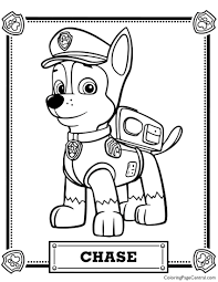 Send in our brave doggy soldiers, rubble, skye, marshall, chase, zuma, everest and rocky to save the day! Paw Patrol Chase Coloring Page Novocom Top
