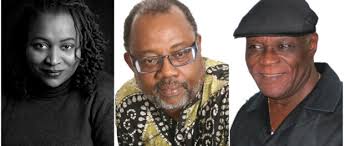 Deborah Jack, Dorbrene O'Marde, Fabian Badejo, winners of the Presidents  Award from St. Martin Book Fair 2021