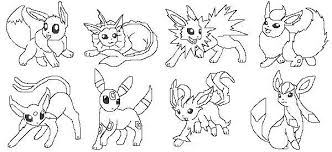 Evoluciones De Eevee Para Colorear