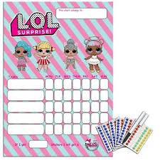 Lol Surprise Childrens Chore Sticker Chart Reward Chart