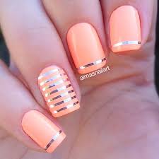 So put some tan on and start having fun with the below peach nail ideas! 33 Ideas How To Make Your Life Bright With A Peach Color Coral Nail Art Metallic Nail Art Nail Art Designs Summer