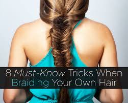Repeat on the other side, grabbing from the outside part of the section each time, and continue all the way down your braid. 8 Must Know Tricks When Braiding Your Own Hair