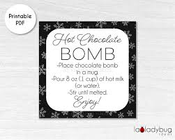 Hot Chocolate Bomb Tag Hot Cocoa Bomb Instructions Card Printable Tags For Hot Chocolate Bombs Instant Download Square Label For Cocoa In 2021 Chocolate Bomb Hot Chocolate Hot Chocolate Gifts