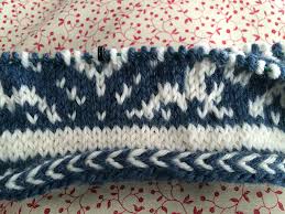 Braid consists of 3 rounds , worked as follows (color 1 = green, color 2 = old pink ): Try Something New Every Month February S Attempt At A Knit Latvian Braid Simply This Life