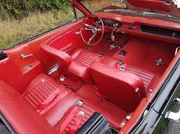 The standard interior features of the 1965 mustang included adjustable driver and passenger ford added additional interior options during the 1965 model year. 1965 Mustang Convertible Black With Red Interior V8 4sp For Sale Car And Classic
