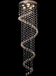 Crystal Ceiling Chandelier Spiral Fixture Light Rain Drop Pendant Lamp Crystal Ceiling Light Ceiling Lights Long Pendant Lights