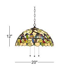 Robert Louis Tiffany Bronze Plug In Swag Pendant Chandelier 20 Wide Tiffany Style Tropical Birds Stained Glass For Kitchen Island Walmart Com Walmart Com