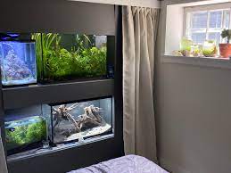 An aquarium or even a small fish tank in the bedroom is not good feng shui. The View From My Bed Aquariums