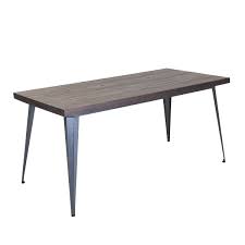 Todd k / ukc), post. Charles Bentley Salvage Steel Table With Elm Wood Top Gunmetal Grey