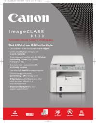 The d530 offers advanced copy, publish and check features that will perfectly shape your business needs. Canon Imageclass D530 D530 Specification Manualzz
