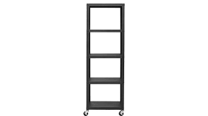 Waverly oak bookcase |wood large filing storage three adjustable shelves. Go Cart Black Metal Five Shelf Rolling Bookcase