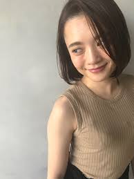 暗髪 ボブ 切りっぱなし ナチュラル un ami kichijoji 縮毛矯正のスペシャリスト 西口朝都 411463 hair ヘアスタイリング 髪型 ミディアム パーマ ヘア アイディア