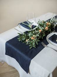 Navy Blue Linen Table Runner Linen Table Cloth Table Runner Wedding Dark Blue Table Runner Linens Table Topper Kitchen Table Runners In 2020 Blue Table Runner Holiday Table Runner Table Runners Wedding