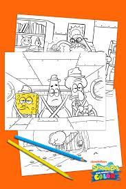 The camera fades to the first nickelodeon logo, which shows a man looking at a nickelodeon machine on top of the n.fx/sfx: Spongebob Squid Noir Coloring Pack Nickelodeon Parents