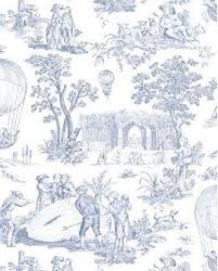 Papier Peint Toile De Jouy Burger Ballon De Gonesse Bleu Clair Papier Peint Toile De Jouy Toile