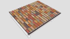 Large Preview Of 3d Model Of Gable Roof Dynamic Venetian Tiles With Randomly Generated Colours Gable Roof Roof Colours