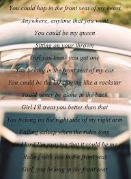 rayne johnson front seat country lyrics quotes just lyrics inspirational poetry quotes