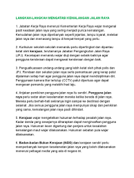 Inilah contoh karangan langkah mengatasi kemalangan jalan. Langkah Langkah Mengatasi Kemalangan Jalan Raya