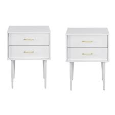 Mid Century Modern Black Two Drawer End Table By Manor Park Set Of 2 Walmart Com In 2020 White End Tables Chic Nightstand Unique End Tables