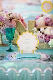 Table Settings At An Under The Sea Mermaid Birthday Party See More Party Ideas At Catchmyparty Com Girls Party Ideas Little Mermaid Parties Mermaid Birt