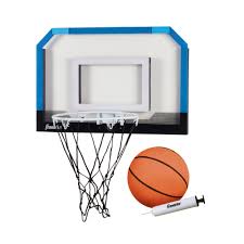The kids' basketball hoop easily fills with water or sand, ensuring it remains standing whether you're shooting or practicing new acrobatic dunks. Franklin Sports Over The Door Indoor Basketball Hoop Kids Mini Hoop For Bedroom Steel Rim Mini Hoop Includes Ball And Pump Blue Walmart Com Mini Basketball Hoop