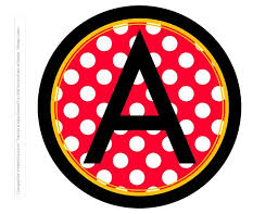 8 inch black yellow red dots circle printable banner l printable party com