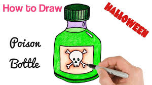 How To Draw A Poison Bottle Easy Halloween Drawings For Kids Easy Halloween Drawings Halloween Drawings Easy Halloween