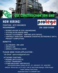 We aim to reduce and assist our client to understand the proper way to use the right system to increase productivity, eliminate unwanted event take place and also reduce the workplace incident. Dear Graduates We Have Good News Qse Construction Sdn Bhd Is Currently Looking For Protege Rtw Trainee Hurry Up And Send Your Resume To Qseconst Gmail Com Kindly Refer Poster For More Info We