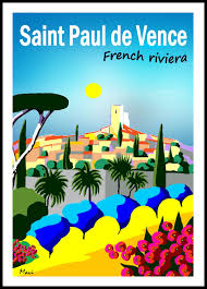 Saint Paul De Vence Vintage Travel Posters Retro Travel Poster Retro Poster