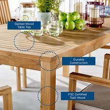 Modern chinese teakwood dinner table outdoor garden dining sets patio furniture china. Farmstay 79 Outdoor Patio Teak Wood Dining Table Contemporary Modern Furniture Modway