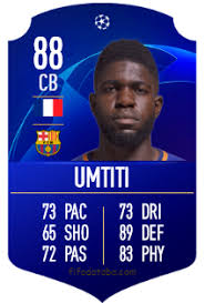 Check out samuel umtiti and his rating on fifa 21. Samuel Umtiti Fifa 19 Rating Card Price