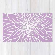Abstract Flower Area Rug In Lavender Purple And White Lines Etsy Flower Rug Nursery Area Rug Modern Area Rugs