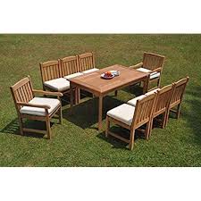 Wholesaleteakfurniture Grade A Teak Wood 8 Seater 9 Pc Dining Set 71 Rectangle Table And 8 Devon Ch Dining Table In Kitchen Dining Set Outdoor Furniture Sets