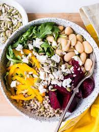 Roasted Beetroot Grain Bowl With Feta Recipe Healthy Bowls Recipes Clean Eating Recipes Whole Food Recipes