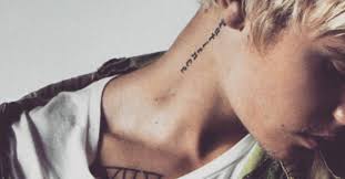 2:26pm 201410 october 13, 2014. Patience Tattoo On Justin Bieber S Neck And A Date