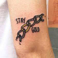 Stay Gold By Hand Job Tattoo Inked On The Right Arm Tattoos Finger Tattoos Cool Arm Tattoos