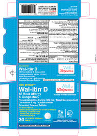 Wal Itin D 12 Hour Allergy And Congestion Tablet Extended