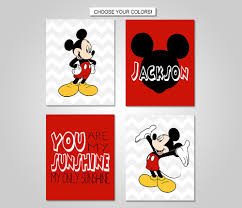 Mickey Mouse Nursery Bedroom Wall Art Mickey Mouse Wall Etsy Mickey Mouse Wall Decor Mickey Mouse Wall Mickey Mouse Wall Art